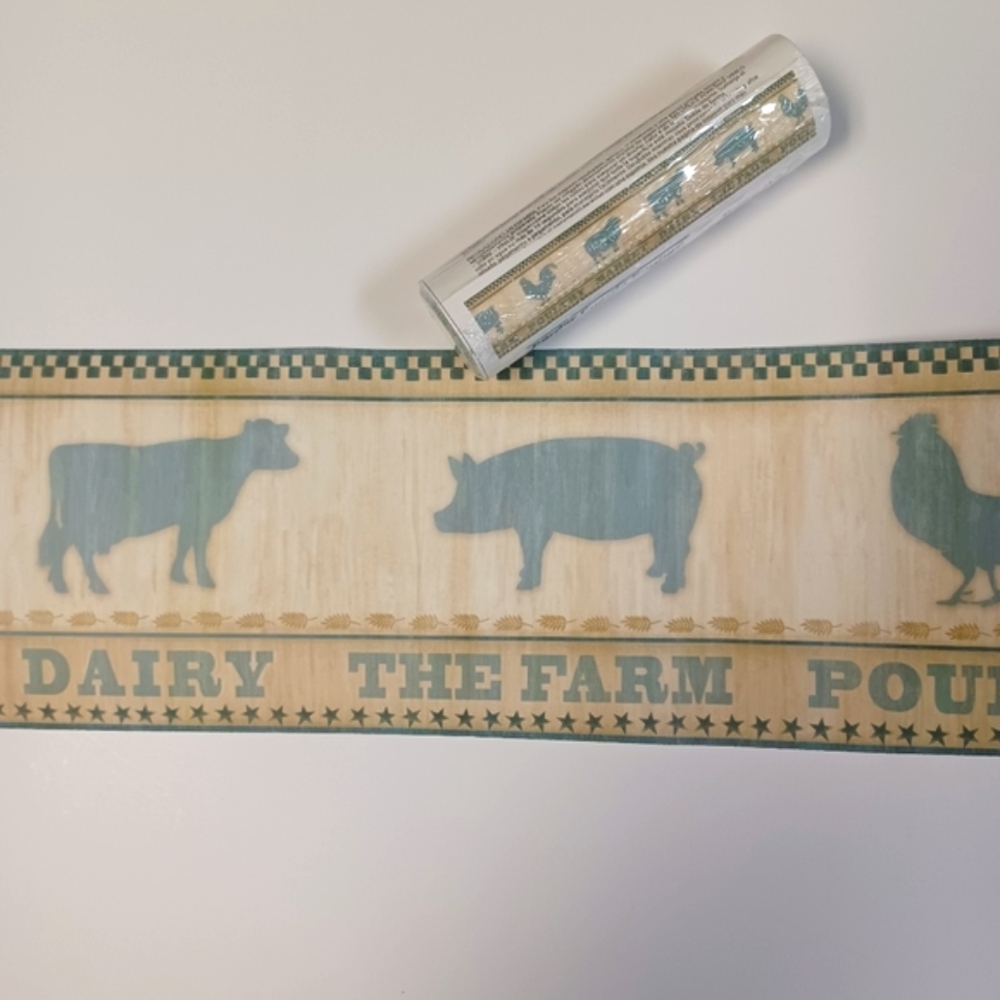 Wallpaper Border Grace Blue Farmers Market